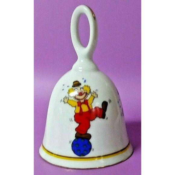 Vintage Clown Bell Porcelain Circus Figurine Papel Japan Gold Trim Decor 🎪🤡 - Picture 7 of 11